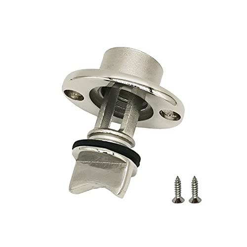 Douzime 1” Boat Drain Plug Marine Oval 316 Stainless Steel for Garboard with Screws O-Ring 3/4 - Image 1