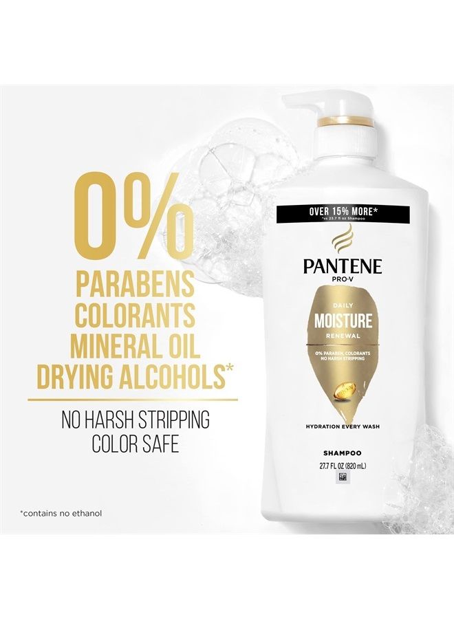 Pantene مجموعة الشامبو والبلسم وعلاج الشعر، تجديد الرطوبة اليومية للشعر الجاف، آمن للشعر المعالج بالألوان - Image 2