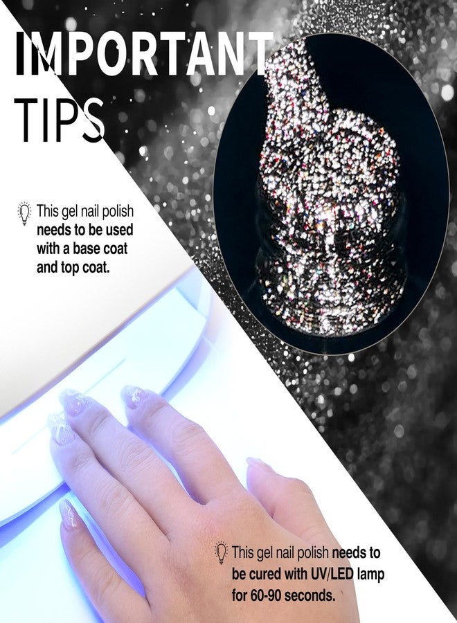 CANNI Black Glitter Gel Polish - Reflective, Sparkly & Shimmery UV/LED Soak-Off Gel Nail Polish, DIY Manicure, Salon-Quality, Disco Shine for Women & Girls - Image 4