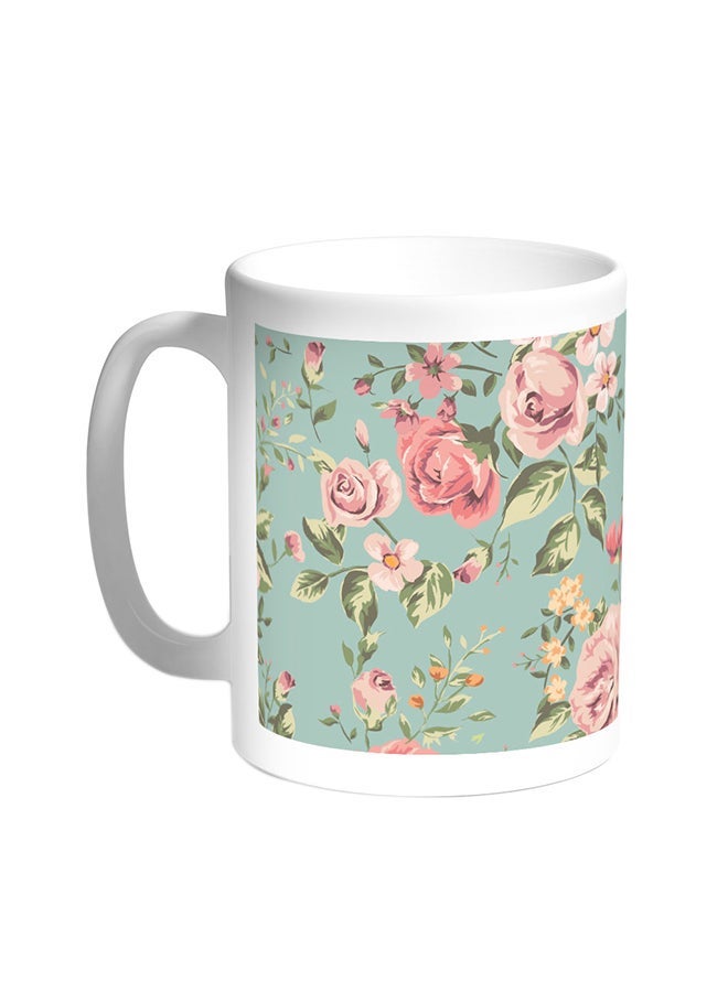 RYN Open Roses Printed Coffee Mug White 11ounce