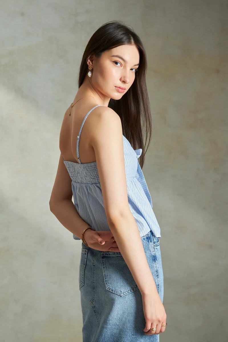 Virgio Cotton Cami Daywear Tops With Bow Detail for Women