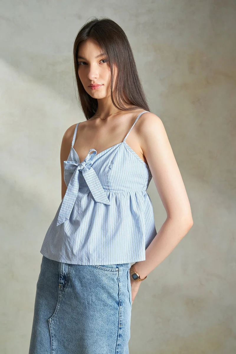 Virgio Cotton Cami Daywear Tops With Bow Detail for Women