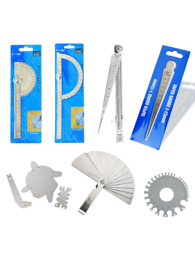 Yun Bei Woodworking Triangle Ruler Aluminum Alloy Woodworking Right Angle Ruler 7inch English/metric 90 Degree Angle Ruler Edge Angle Sample-Model:Weld Seam Inspection Ruler Thickness Gauge (0.0239-0.035) 17g In Bag - Image 2