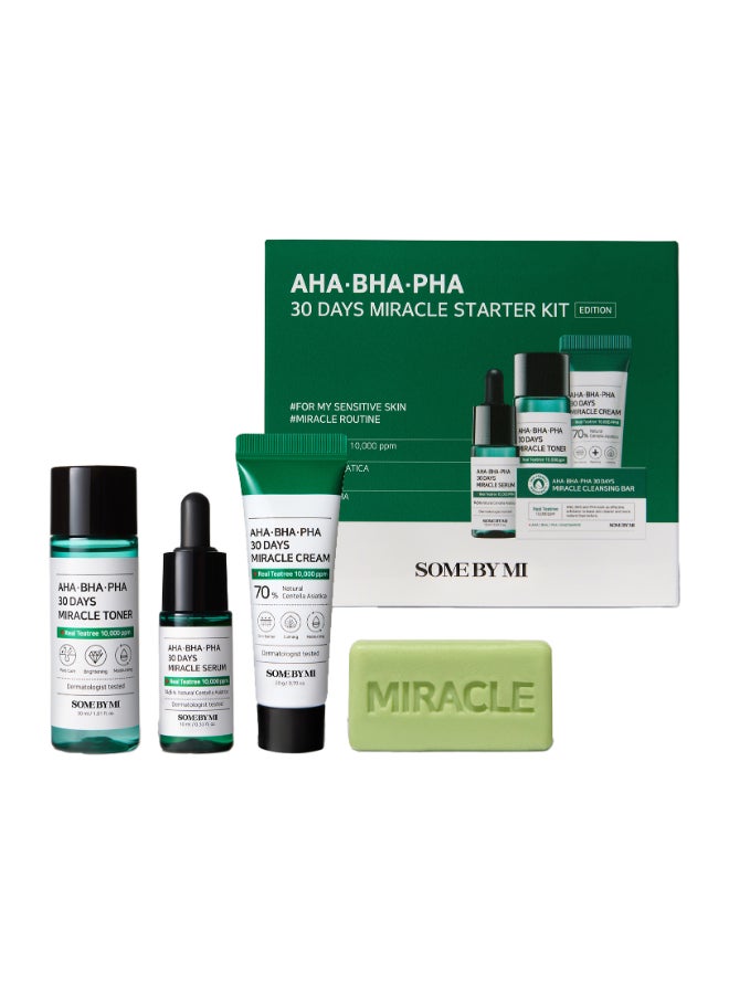 Some by Mi Aha-Bha-Pha 30 Days Miracle Starter Kit 4 Components Green 30ml - Image 1