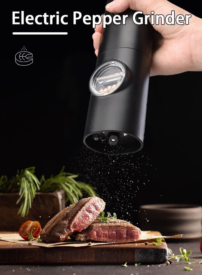 Youque Rechargeable Automatic Electric Salt and Pepper Grinder Set Black - Image 2