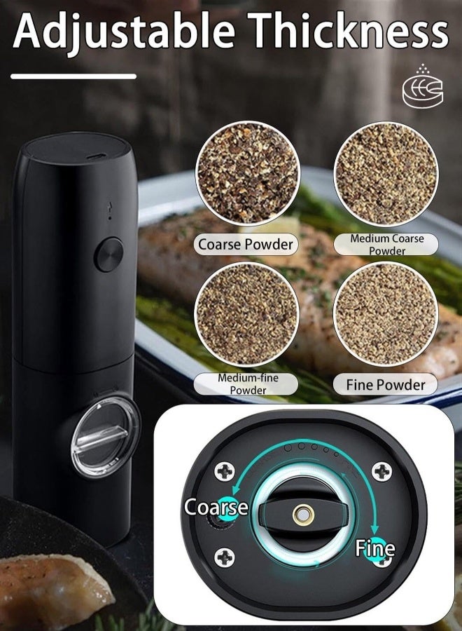 Youque Rechargeable Automatic Electric Salt and Pepper Grinder Set Black - Image 5