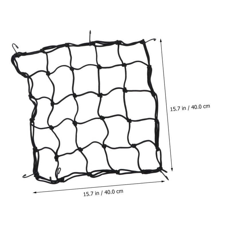 Motorcycle Luggage Net With Helmet Strap Heavy Duty Mesh Pocket 2 Adjustable Straps Black - Image 5