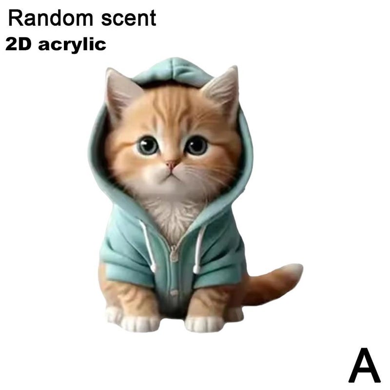 Cross-border air vent clip pink cat card slot kit car perfume air vent clip car solid air freshener tablets - Image 1
