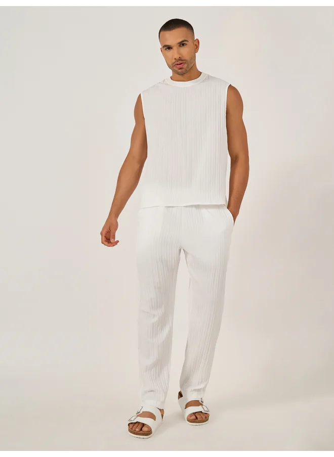 تايك تو Take Two Solid Sleeveless Tank T-Shirt and Pants Co-Ords