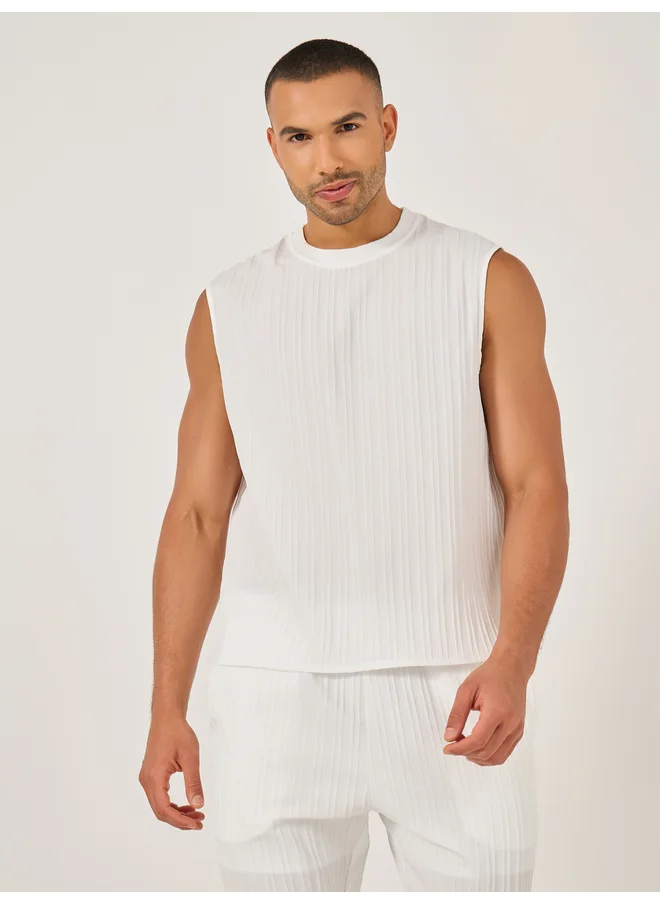 تايك تو Take Two Solid Sleeveless Tank T-Shirt and Pants Co-Ords