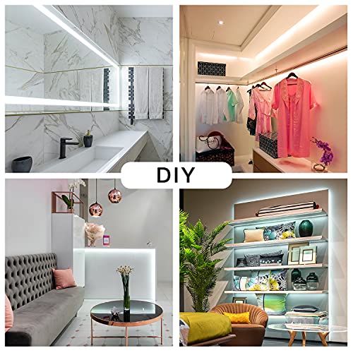 DAYBETTER شريط إضاءة LED أبيض DAYBETTER، 40 قدم إضاءة خفيفة قابلة للتعتيم، 6500K 24V، 720 LED 2835 لأضواء الشريط لغرفة النوم، المطبخ، المرآة، تزيين المنزل (2 لفة بطول 20 قدم) - Image 4