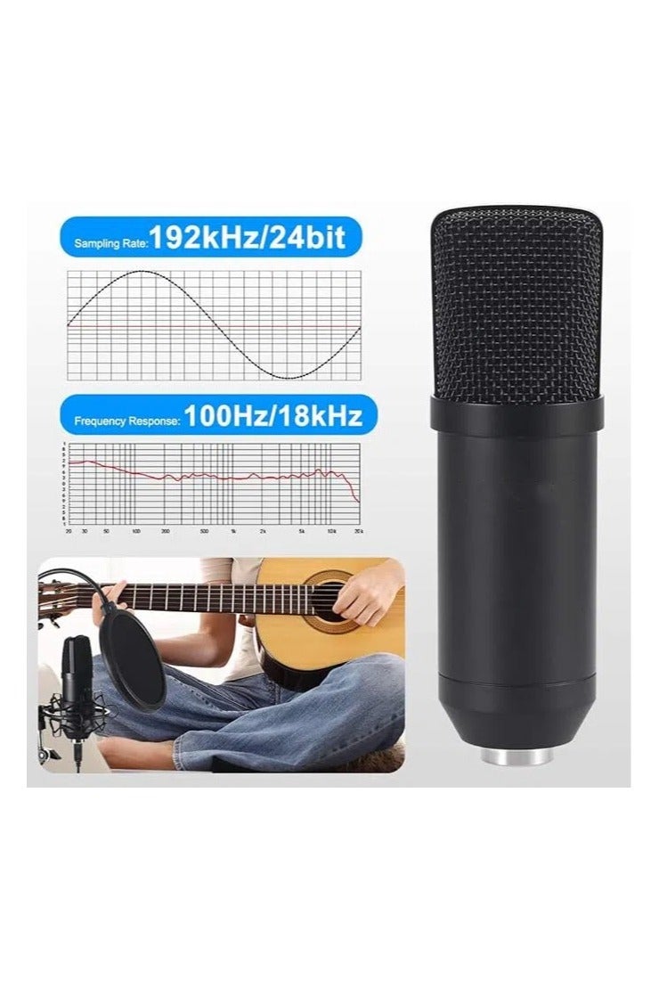 Arabest Microphone Kit, USB Condenser Microphone Kit, Professional Computer Mic, 192kHz 24bit Studio Cardioid Mic, with Boom Arm, Shock Mount, Pop Filter, Adjustable Stand for Streaming, Podcast, PC (Black) - Image 3