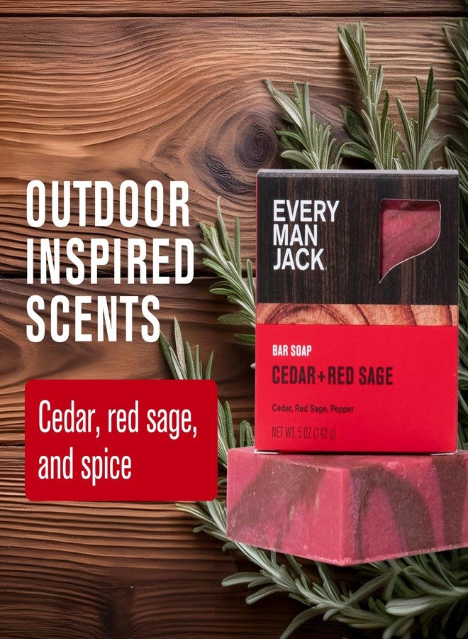 Every Man Jack Cold Processed Mens Bar Soap - Cedar + Red Sage Scent - Deeply Cleans & Hydrates with Shea Butter and Coconut Oil - (3 Pack) - Image 3