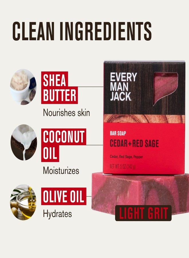 Every Man Jack Cold Processed Mens Bar Soap - Cedar + Red Sage Scent - Deeply Cleans & Hydrates with Shea Butter and Coconut Oil - (3 Pack) - Image 5