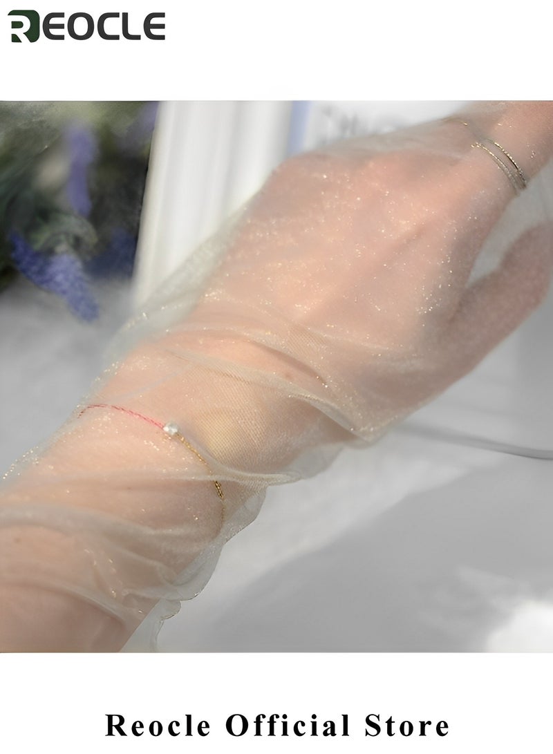 REOCLE Women's Shiny Pantyhose Sheer Control Top Footed Tights Silk Stockings Ultra Shimmer High Waist Pantyhose - Image 2