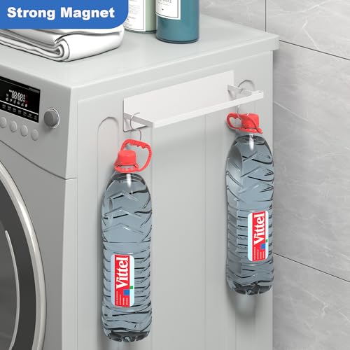 Thipoten Magnetic Hanger Organizer, 2Pack Hangers Holder for Dryer/Washing Machine, Holding up to 30 Velvet/Wire/Plastic Hangers, Perfect Space Saver for Laundry Room (2, White) - Image 4