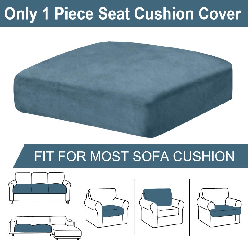 BT.WA COUCH CUSTION COVER VELVET 1 قطعة مقعد وسادة مقعد تغطية الكرسي بذراعين منفصلة حامي الأثاث الأريكة الأريكة (مساعد واحد أو أريكة أسفل تيلي) TEAL) - Image 4