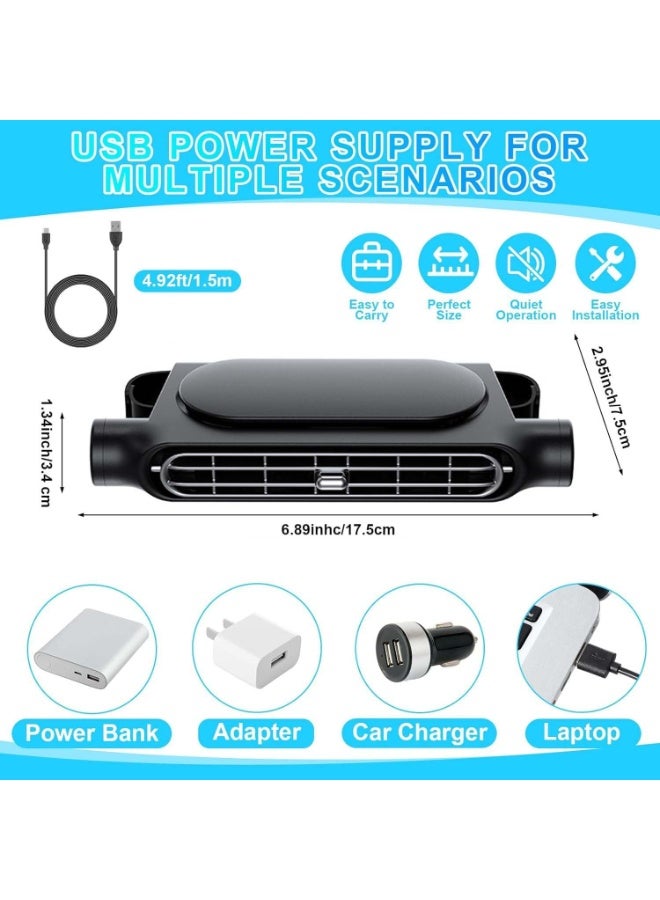 Jorunb Electric Car Cooling Fan for Front Seat, 3 Speed USB Headrest Fan for Car Truck Van SUV RV - Image 2