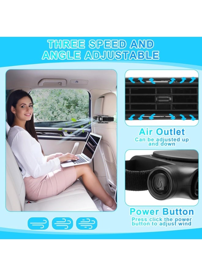 Jorunb Electric Car Cooling Fan for Front Seat, 3 Speed USB Headrest Fan for Car Truck Van SUV RV - Image 3