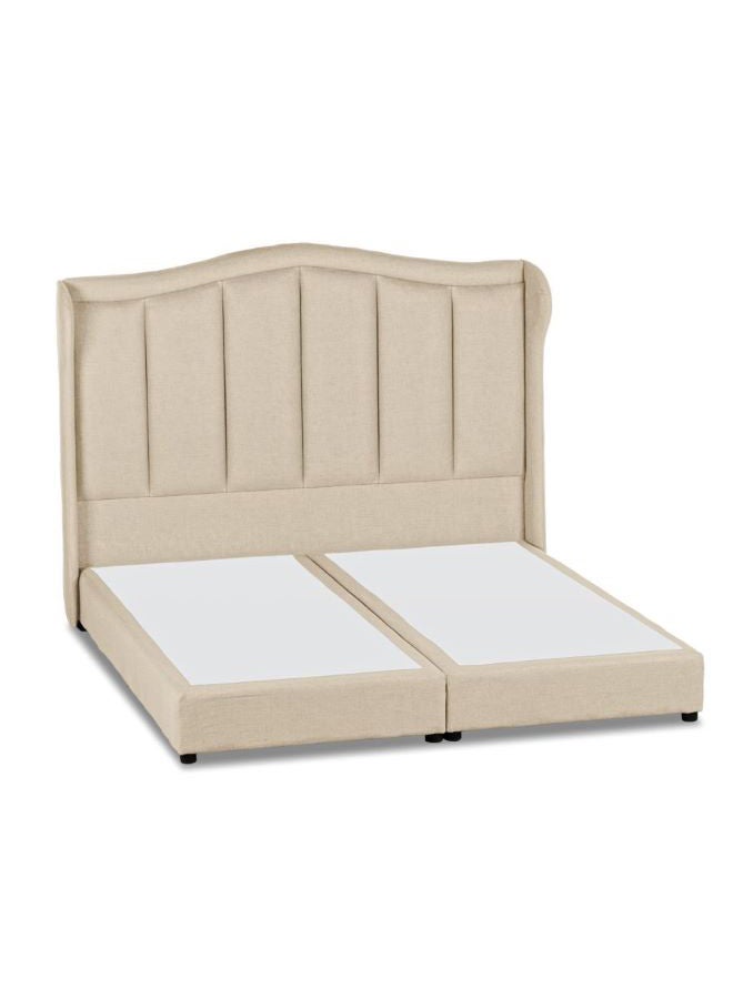 House One Remo | Velvet Bed Frame - Light Beige  - Image 1
