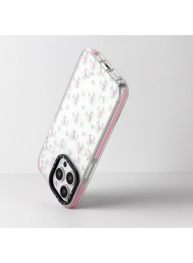 Dumkery Cute Pink Flowers Phone Case Compatible with iPhone 15 Pro Max, Floral Leaf Aesthetic Pattern, Soft TPU Full Body Protection Shockproof Bumper Cases Cover for Girls Women - Image 5