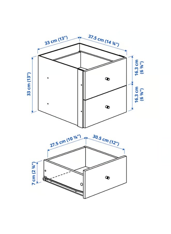 IKEA (IKEA) Insert With 2 Drawers White 33x33 cm - Image 4