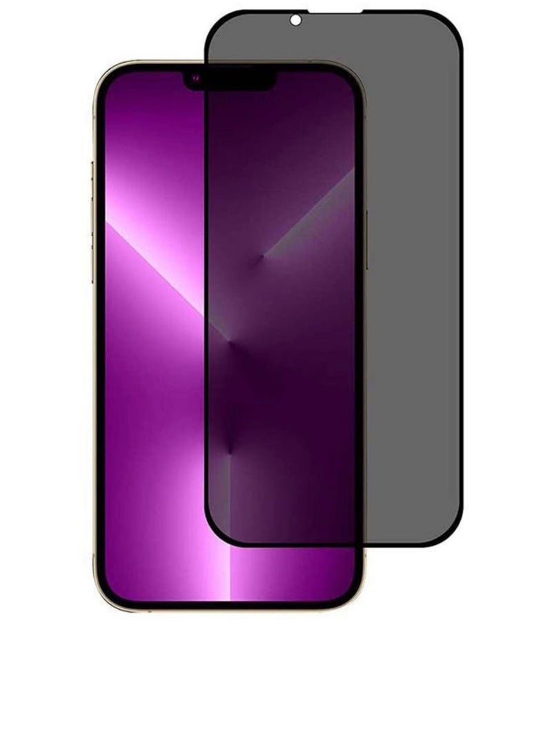 Glass Privacy Anti-Spy Tempered Glass Screen Protector For Apple iPhone 14 / Black  - Image 4