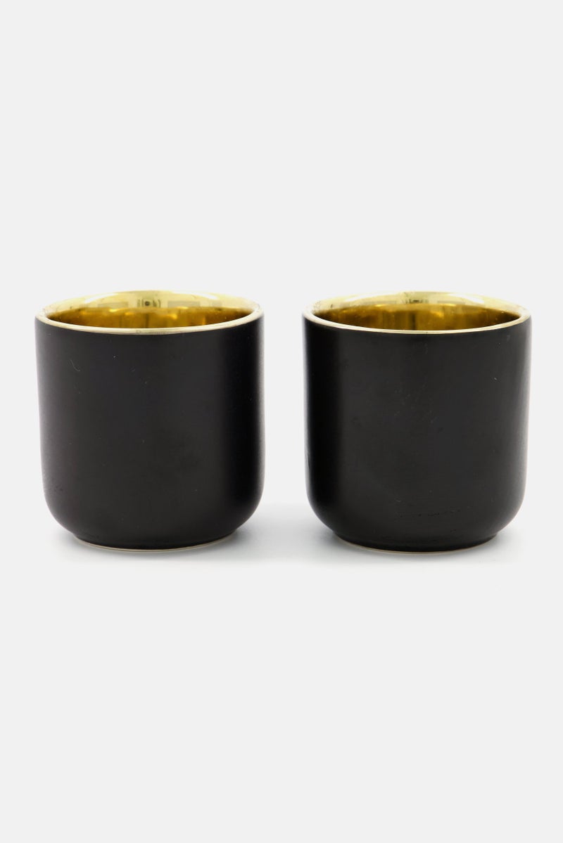 La Cafetiere 2 Pc Stainless Steel Drinking Mugs Set 110 ml, Black  - Image 3