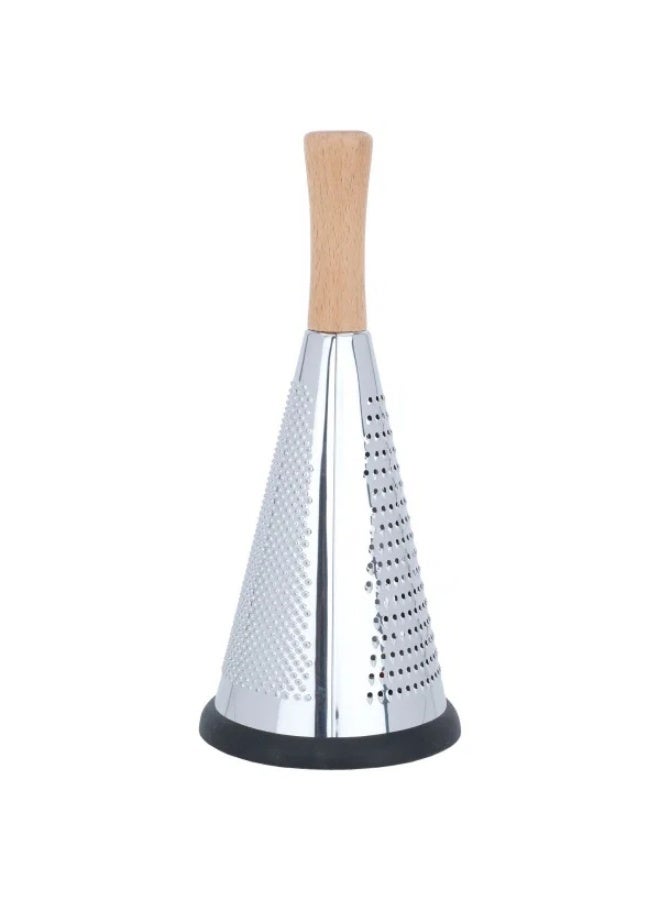 Alsaif steel grater, circular, with wooden handle, small - silver - Image 2