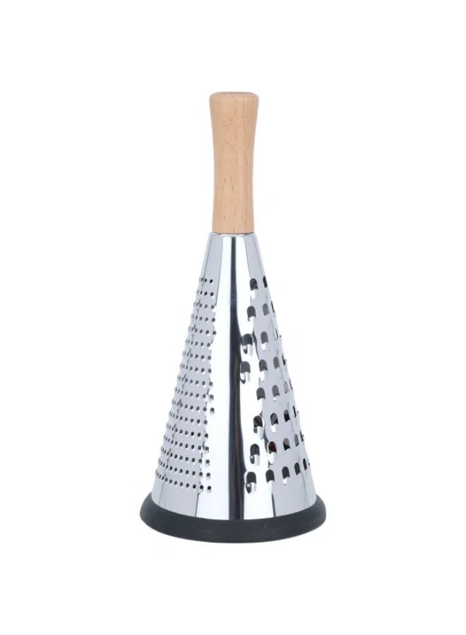Alsaif steel grater, circular, with wooden handle, small - silver - Image 3