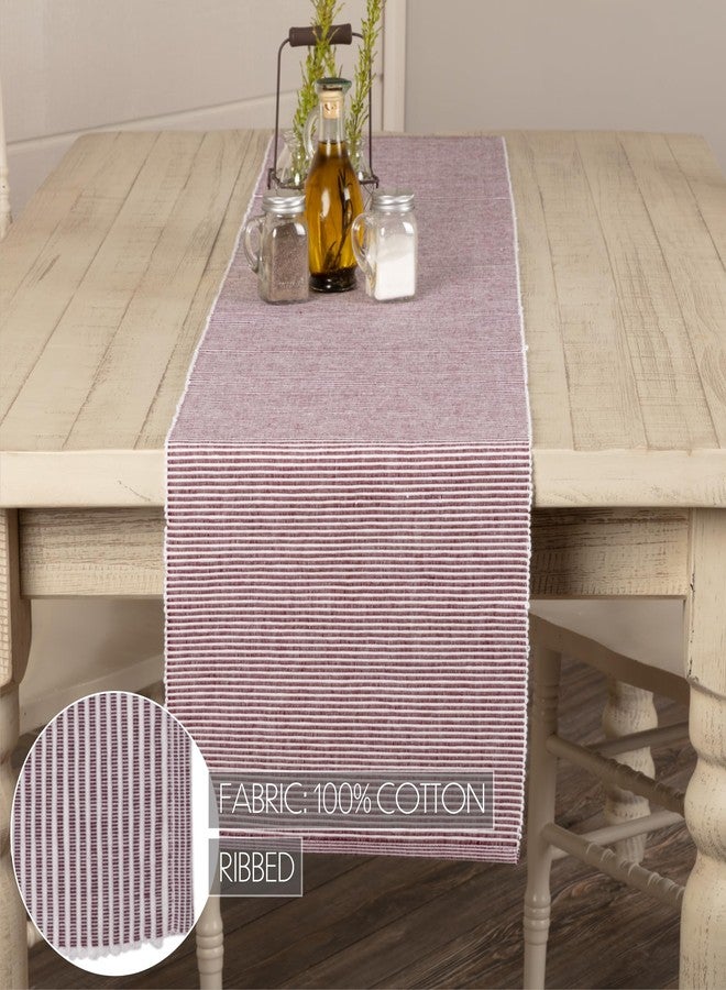 في أتش سي براندز مفرش طاولة ومطبخ من مجموعة VHC Brands Harvest & Thanksgiving Farmhouse - Ashton Red Ribbed Runner، مقاس 13 × 72، لون عنابي - Image 4
