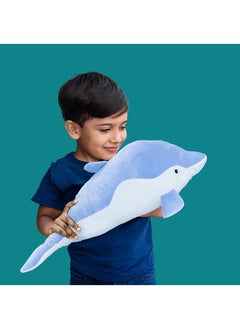 Toto Toys Soft And Cute Dolphin Plush Toy Popular Sea Creature Blue And White Color Size 70  cm  - Image 5
