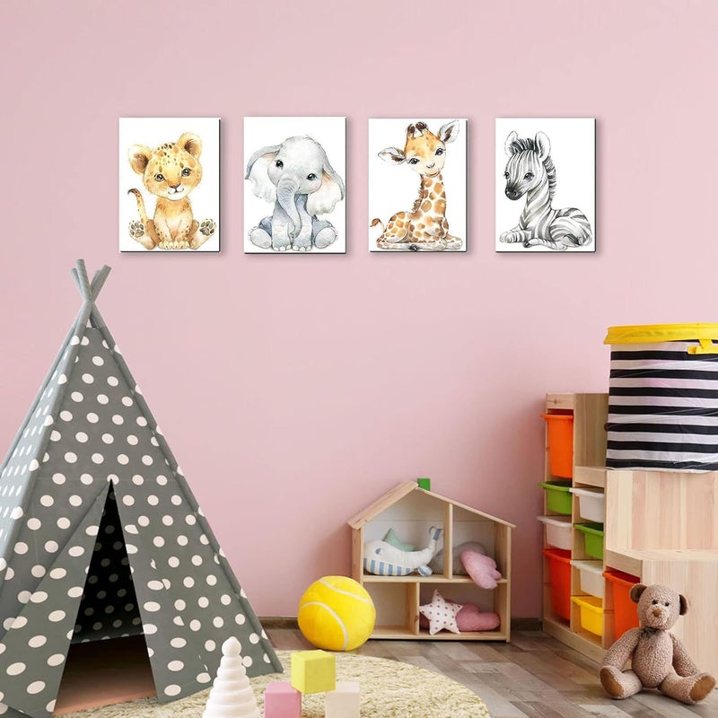 Kiddale مجموعة من 4 مطبوعات فنية لجدران الحيوانات المائية للأطفال (8x10) - Image 5