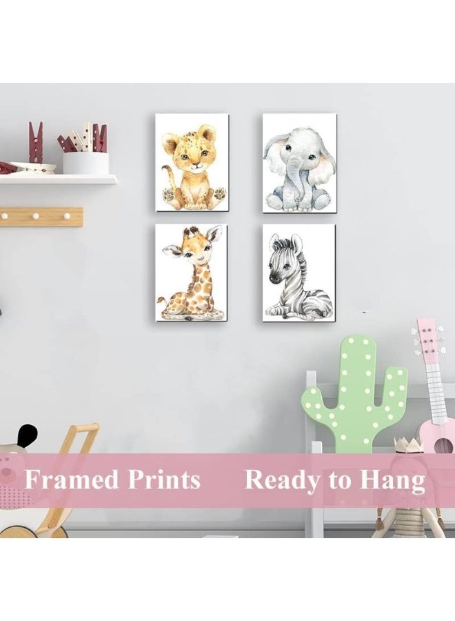 Kiddale مجموعة من 4 مطبوعات فنية لجدران الحيوانات المائية للأطفال (8x10) - Image 2