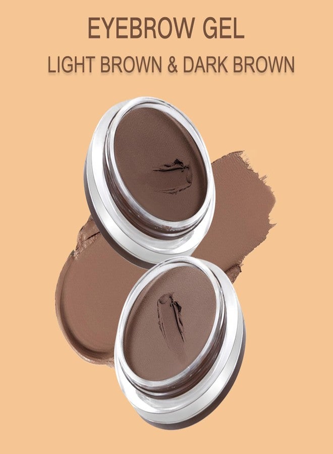UCANBEMAKEUP Eyebrow Makeup Kit, 2 in 1 Brow Gel With Styling Wax & Dual Ended Brush, Waterproof Light Brown Pomade for Sculpts and Fill, Clear Shaping Gel for Fluffy Feathered Look - Image 4