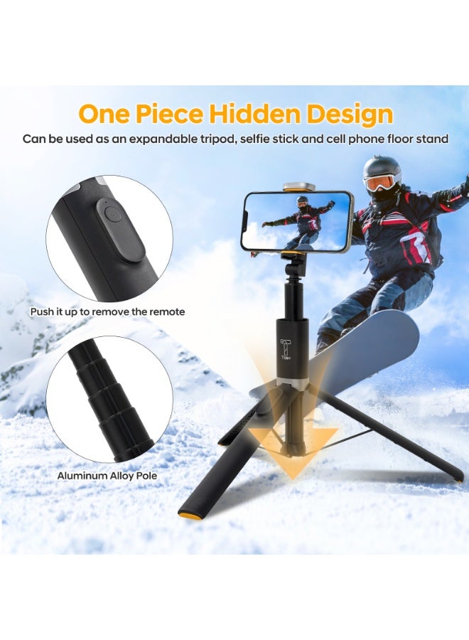 Toby Integrated Selfie Stick with Tripod & Bluetooth Remote – Extendable up to 1.63cm - Image 2