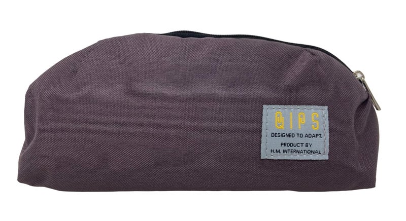 QIPS by HMI Multi Pocket Polyester Pencil Pouch Bag (Brown) - Image 1