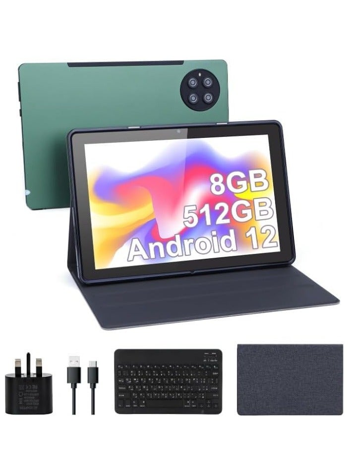 REBENUO CM8800 Tablet   5G WiFi Equipped with a 10-inch IPS screen 512 GB storage and 8 GB RAM With keyboard Green color recent release - Image 1