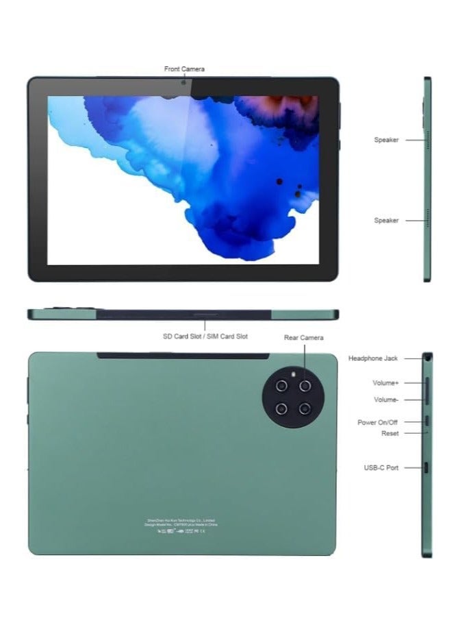 REBENUO CM8800 Tablet   5G WiFi Equipped with a 10-inch IPS screen 512 GB storage and 8 GB RAM With keyboard Green color recent release - Image 2