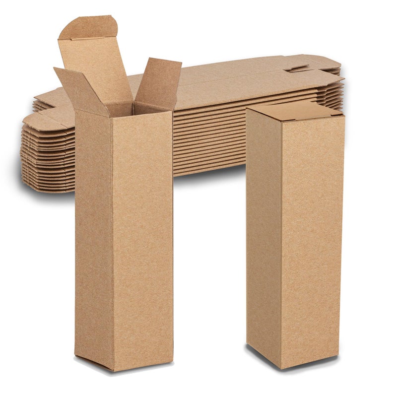 MT Products Tuck Top Kraft Paperboard Gift Box 2" x 2" x 7" - Gift Boxes with Lids - Pack of 30 - Image 1