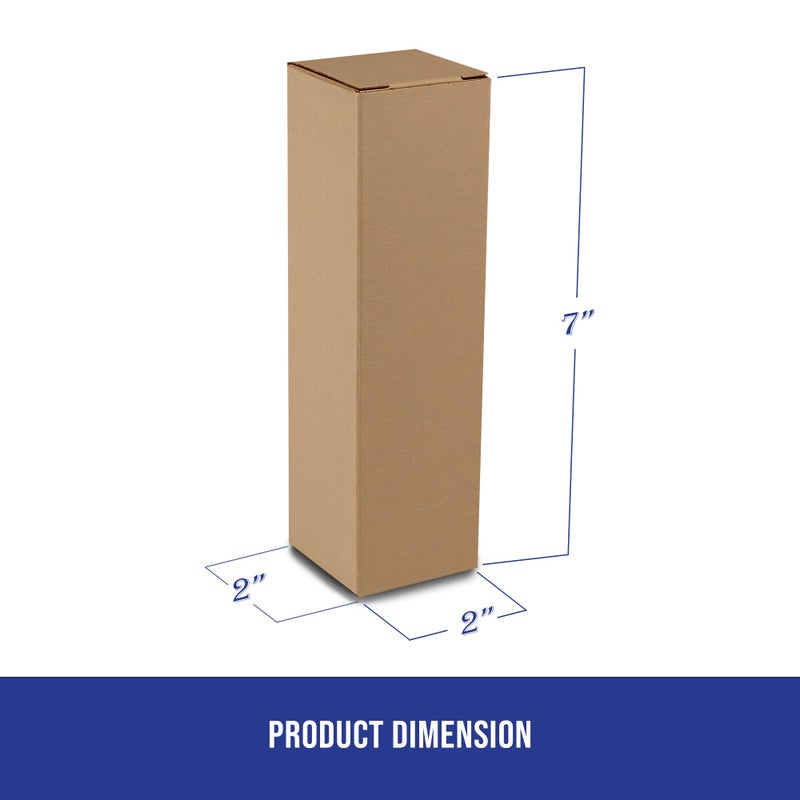 MT Products Tuck Top Kraft Paperboard Gift Box 2" x 2" x 7" - Gift Boxes with Lids - Pack of 30 - Image 2