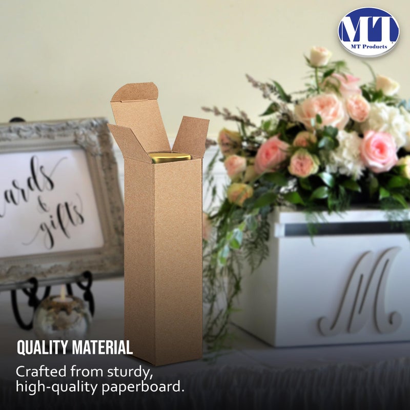 MT Products Tuck Top Kraft Paperboard Gift Box 2" x 2" x 7" - Gift Boxes with Lids - Pack of 30 - Image 3
