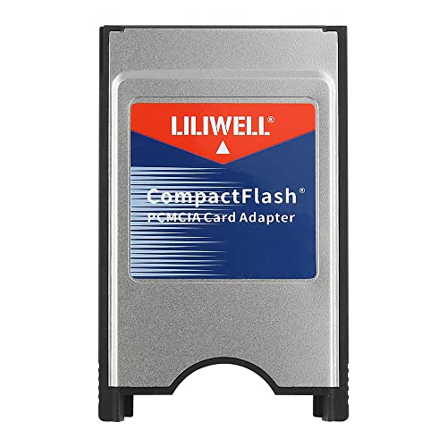 LILIWELL CompactFlash to PCMCIA Ata Adapter, Type I Card Reader, 8.5 x 5.3 x 0.3cm, 30g, Black/Silver, for Laptop, PC - Image 1