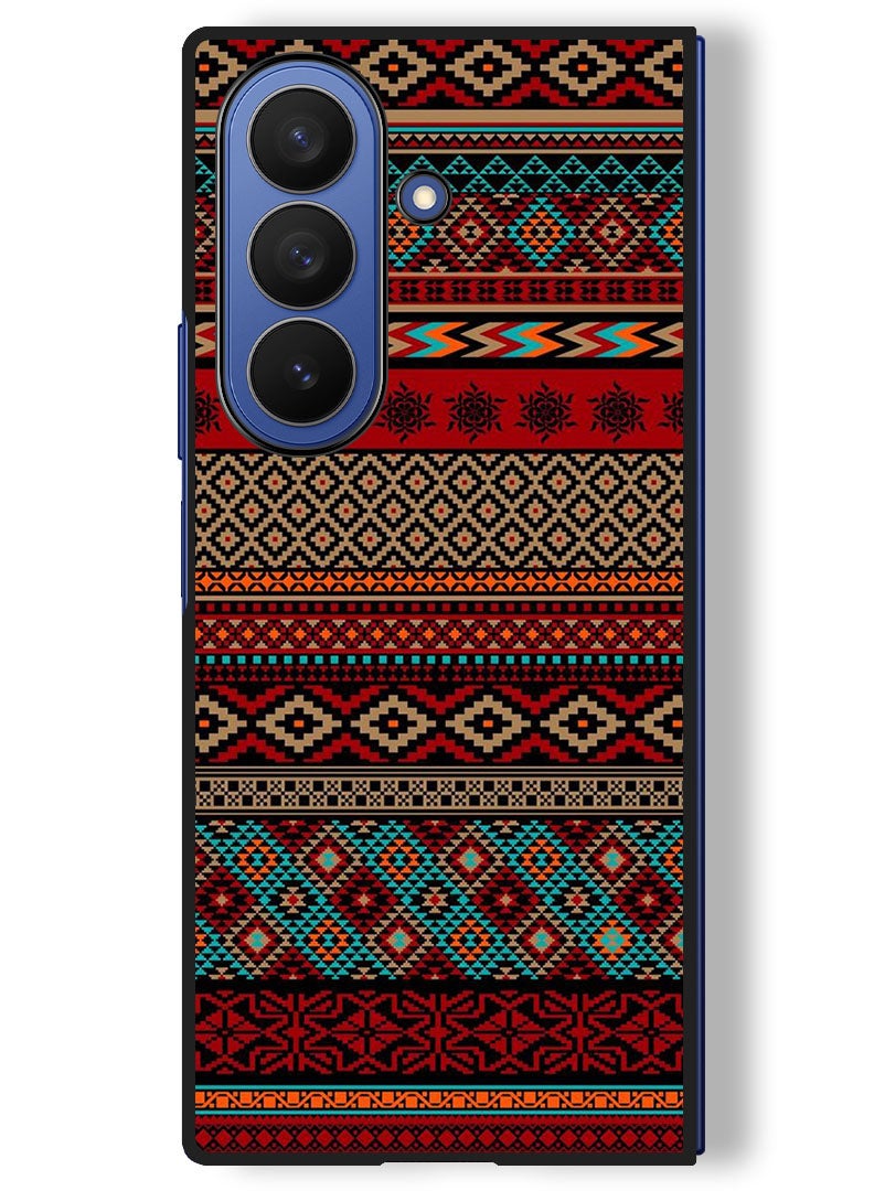 Theodor حافظة متوافقة مع سامسونج جالكسي زد فولد 7 - 8 بوصة حماية مضادة للصدمات غطاء بامبر بتصاميم - Image 1