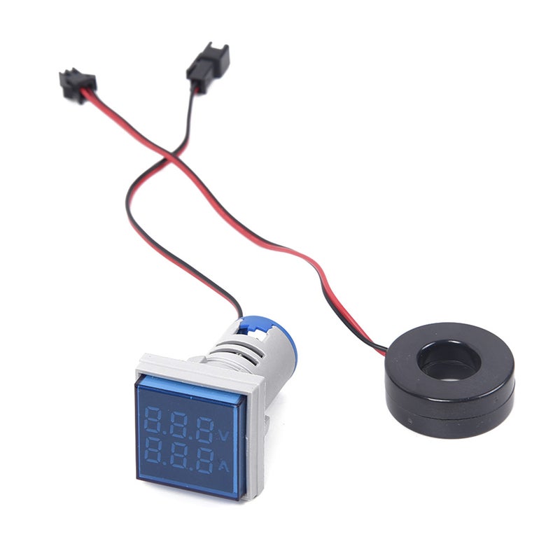 Mini Square L-E-D Digital Voltmeter Ammeter Signal Light Voltage Current Meter Indicator AC 60-500V 0-100A - Image 5