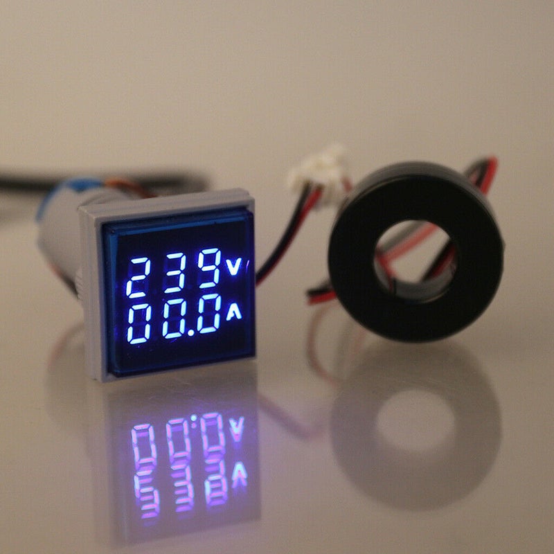 Mini Square L-E-D Digital Voltmeter Ammeter Signal Light Voltage Current Meter Indicator AC 60-500V 0-100A - Image 4