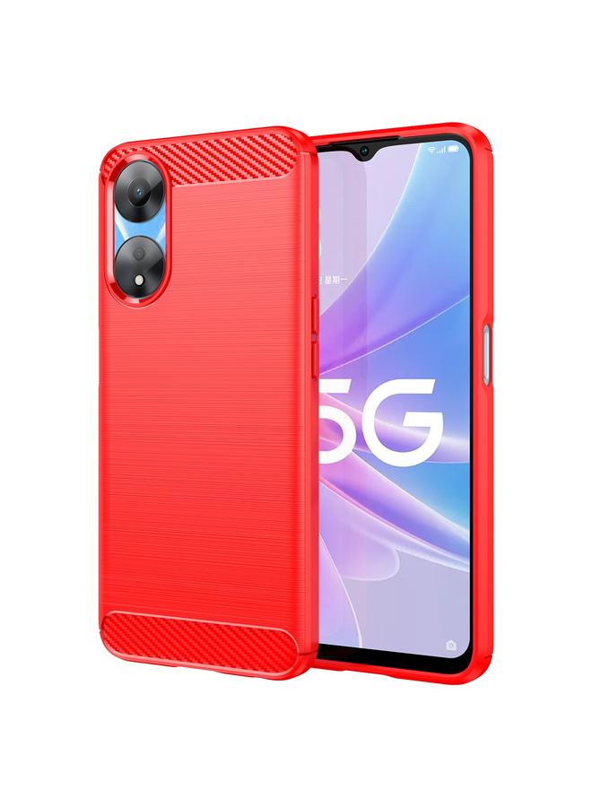 S-TOP Case For OPPO A58 5G Brushed Texture Carbon Fiber TPU Phone Case - Image 1