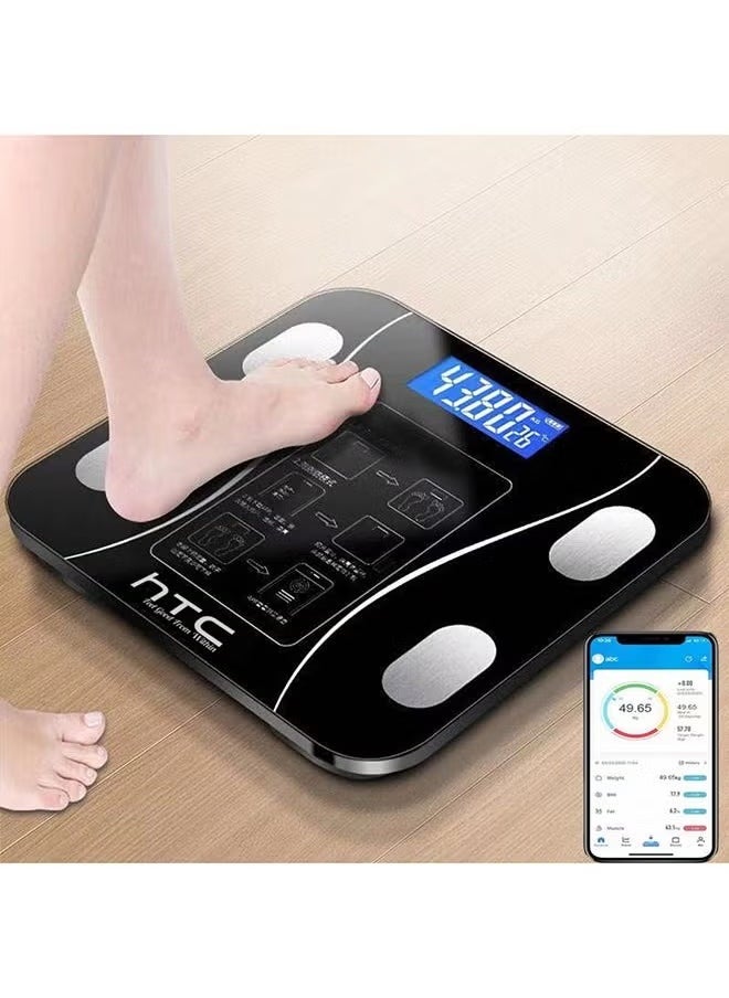 ELTRAZONE - Smart Weighing Scale with Bluetooth – Digital Body Composition Bath Scale Compatible with iOS & Android – Tracks Weight, BMI, Body Fat, Muscle & More – Sleek LCD Display, Auto Sync, Step-On Technology – Ideal for Home Fitness & Health Tracking - Image 1