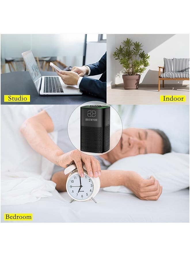 Sakulight أجهزة تنقية الهواء لغرفة النوم، فلتر هواء HEPA، منقي هواء PM2.5، مع موسيقى النوم، منقي هواء صغير هادئ محمول، للمنزل، المكاتب، غرفة المعيشة، وظيفة واي فاي، أسود - Image 5