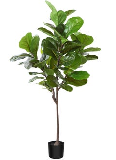 Zvezvia Artificial Fiddle Leaf Fig Tree 150cm Fake Ficus Lyrata Plant with 56 Leaves Faux Plants in Pot for Indoor Outdoor House Home Office Garden Modern Decoration Perfect Housewarming Gift  - Image 1